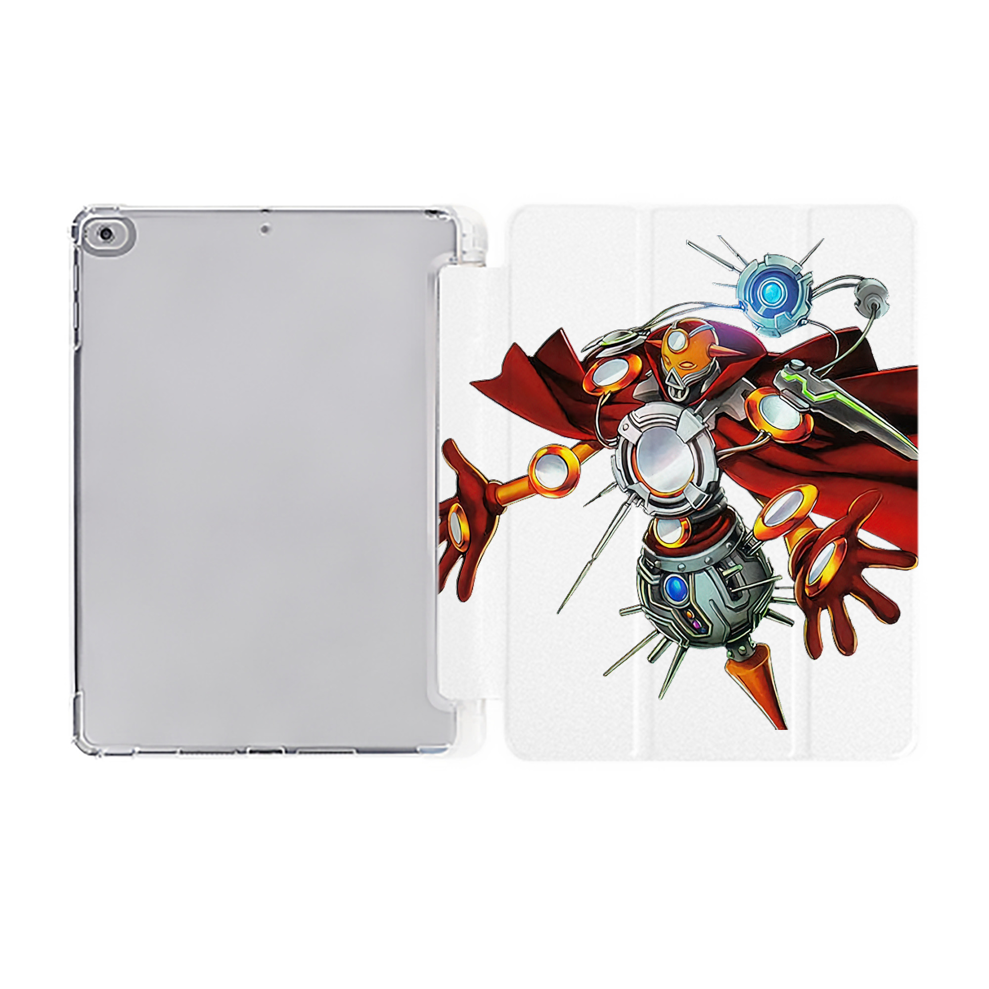 （画像用） 遊☆戯☆王 Yu-Gi-Oh! IPad ケース ペン収納付き 三つ折りスタンド PUレザー×シリコン 対応機種9.5/10.5/10.9インチ